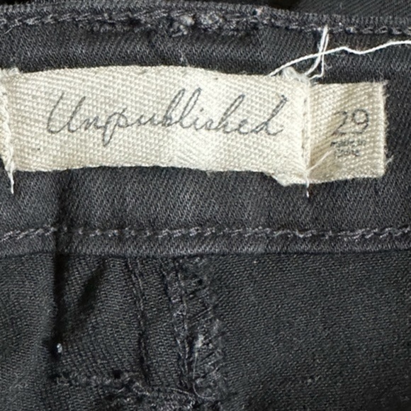 UnpublishedxAnthro Skinny Jeans with velour trim on each side Size 29 black - Picture 11 of 16